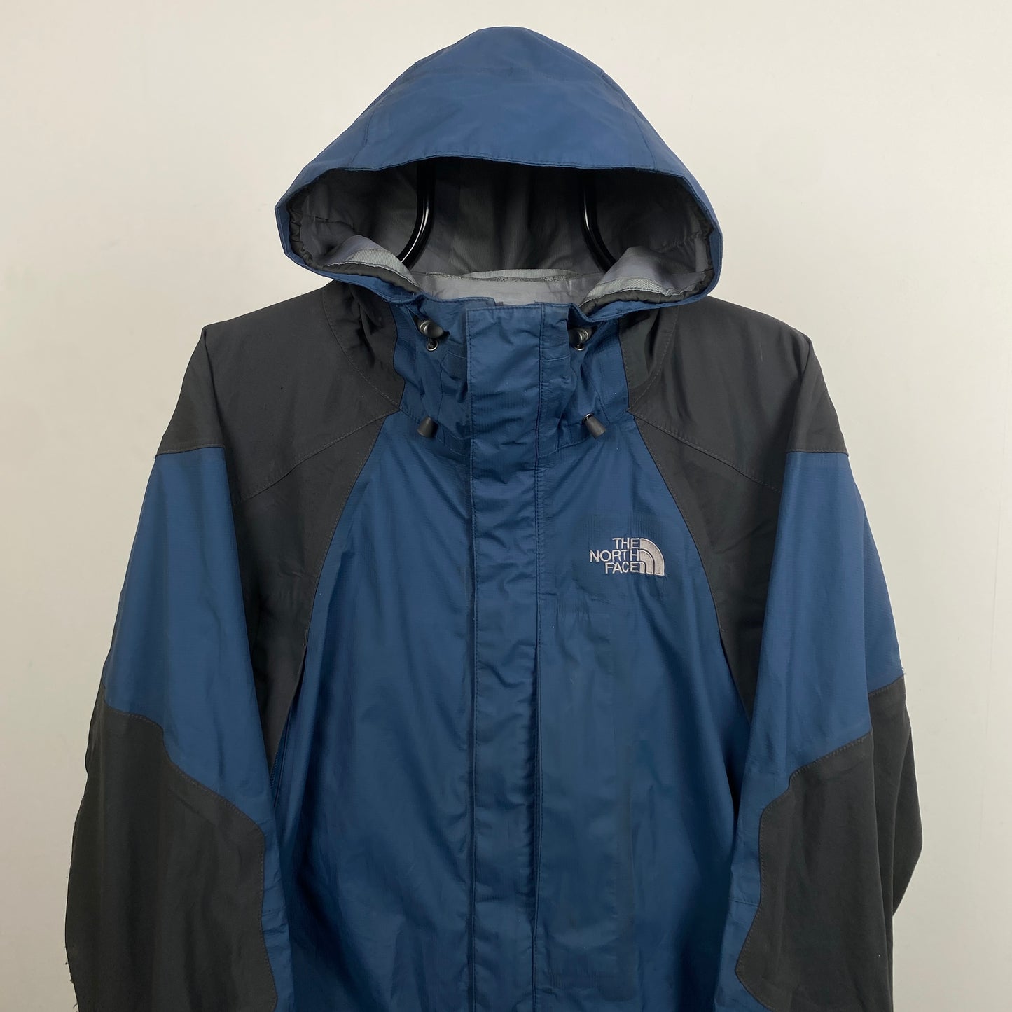 Retro The North Face HyVent Waterproof Coat Jacket Blue Small