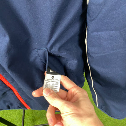 00s Nike Reversible Piping Fleece Coat Jacket Blue Small