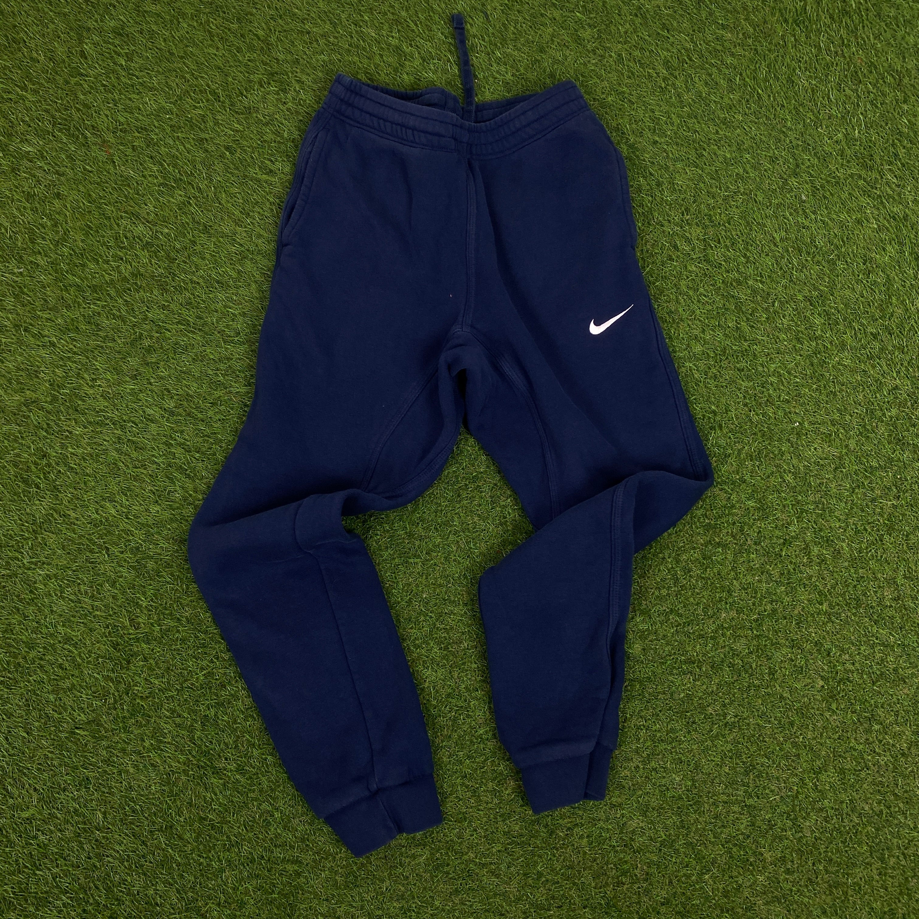 00s Nike Cotton Hoodie Jacket + Joggers Set Blue Small