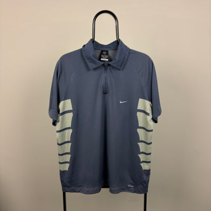 00s Nike Golf Polo Shirt T-Shirt Blue Large
