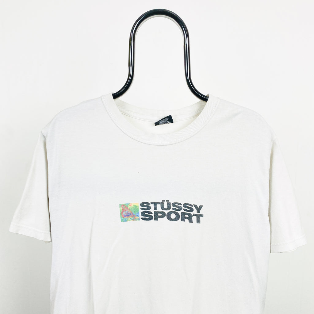 Retro 00s Stussy Sport T-Shirt White Medium
