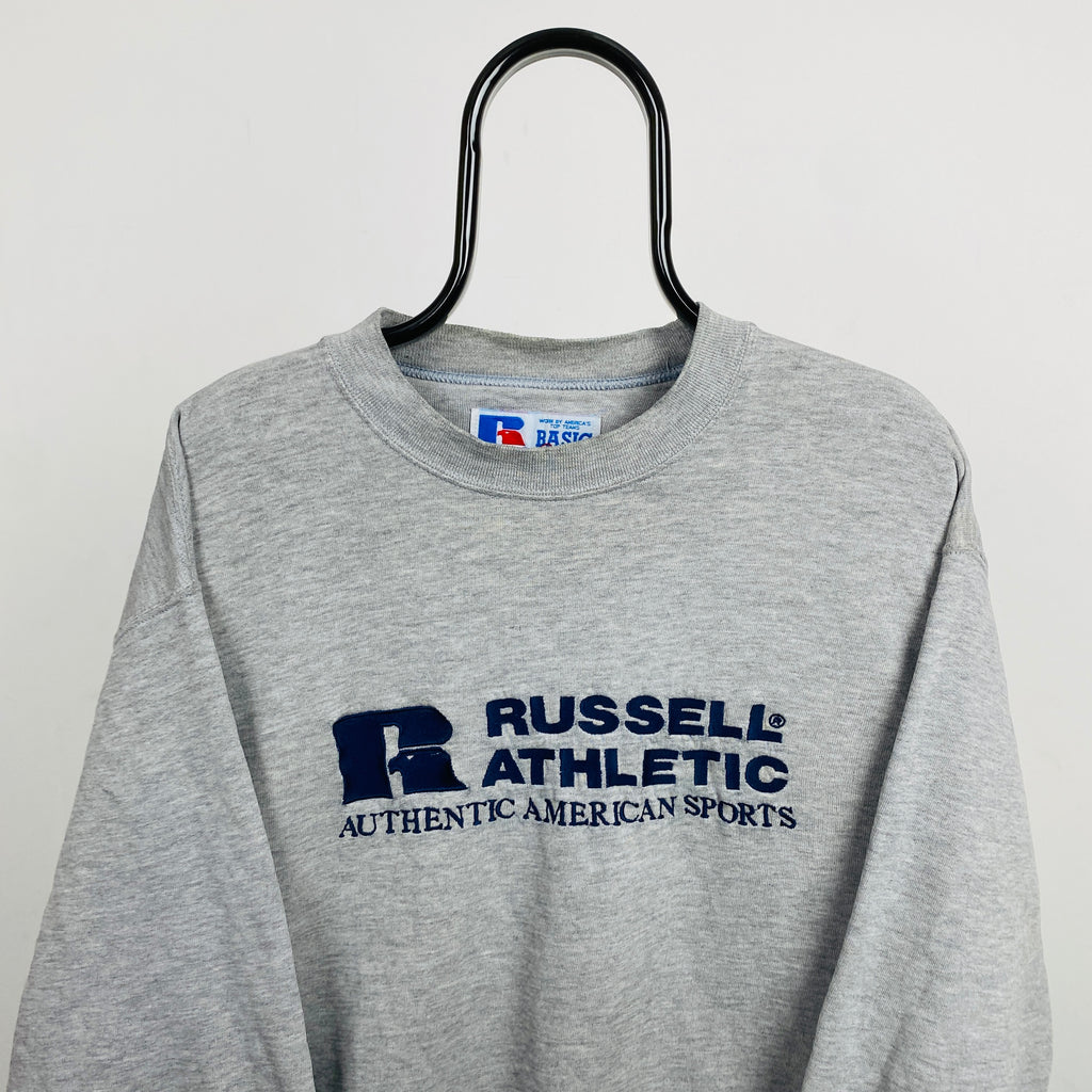 Retro Russell Athletic Sweatshirt Grey Medium