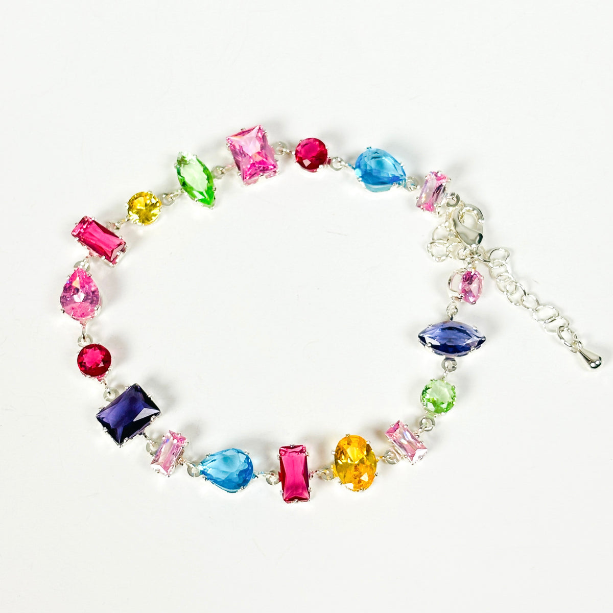 Vintage Gemstone Bracelet .925 Silver
