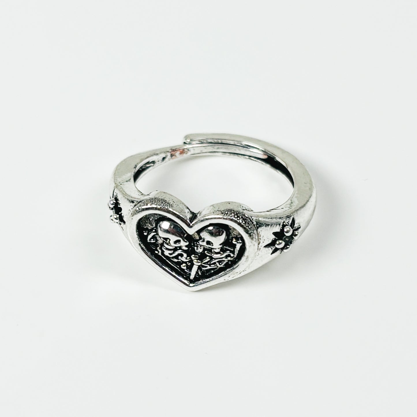 Skeleton Love Ring Silver