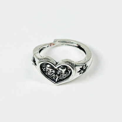 Skeleton Love Ring Silver