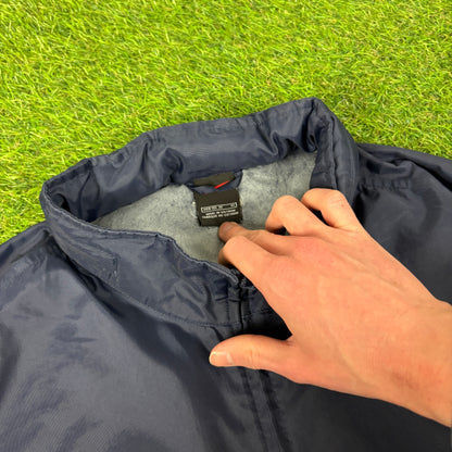 90s Nike Waterproof Windbreaker Jacket + Joggers Set Blue Small