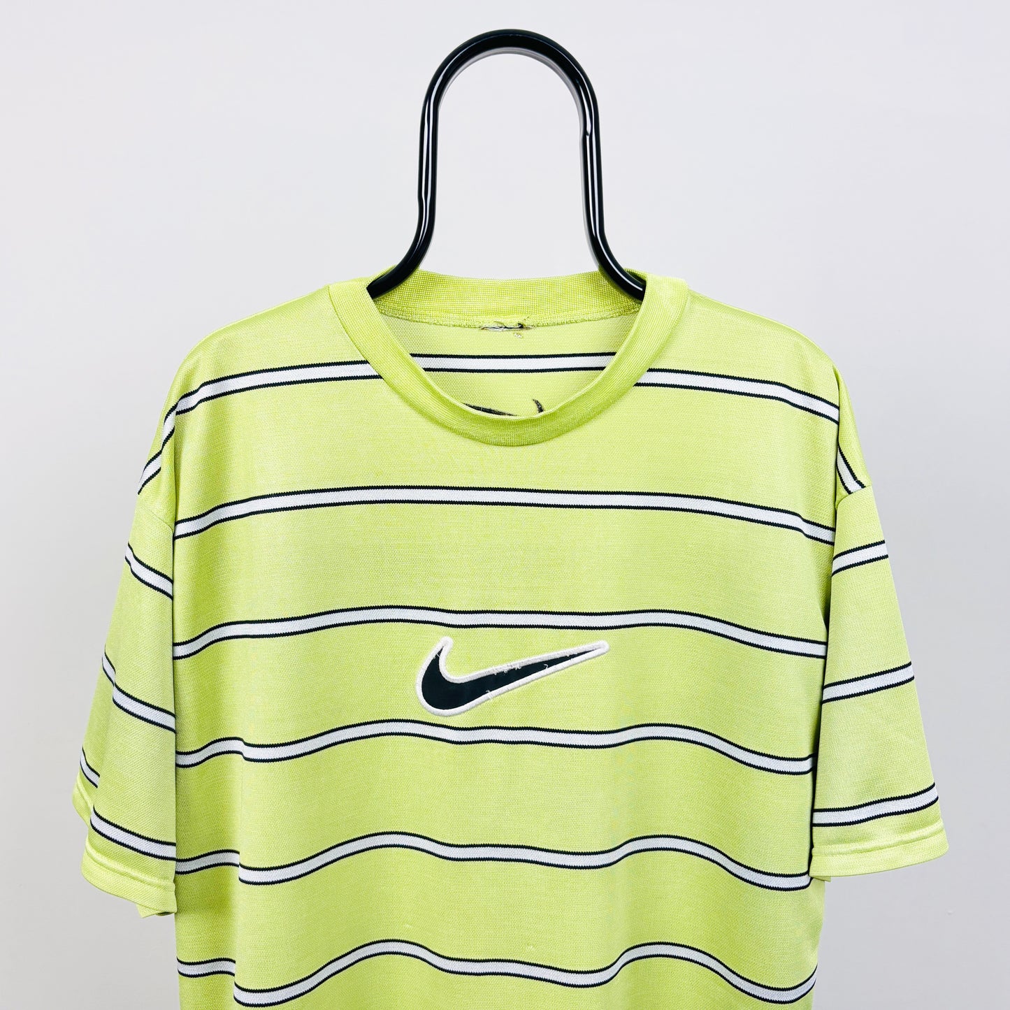 90s Nike Striped T-Shirt Yellow XL