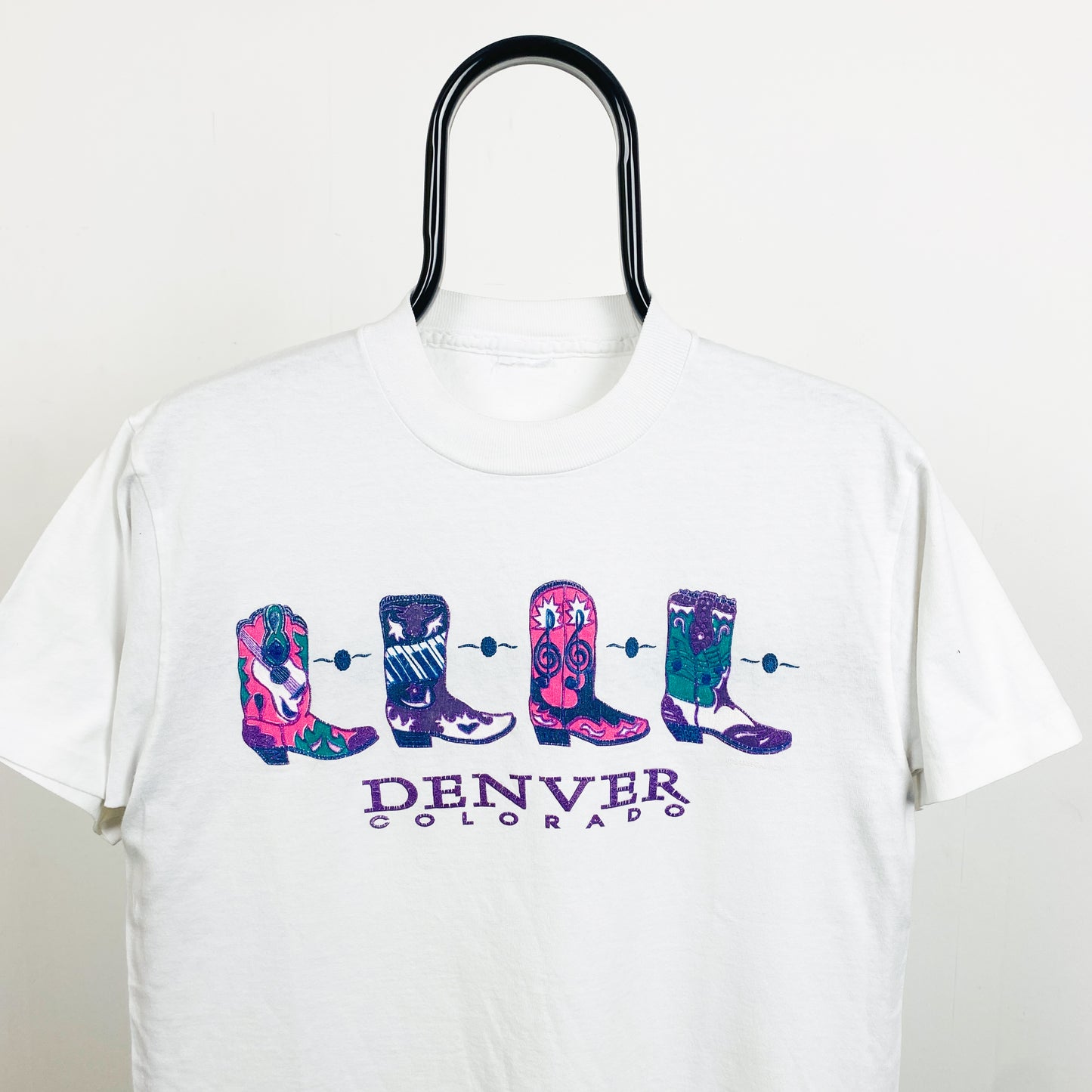 Retro Denver Colorado T-Shirt White Small