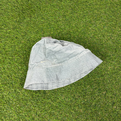 00s Nike Reversible Plaid Bucket Hat Blue