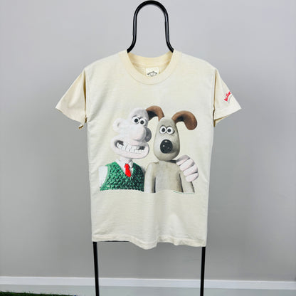 90s Wallace & Gromit T-Shirt Brown Small