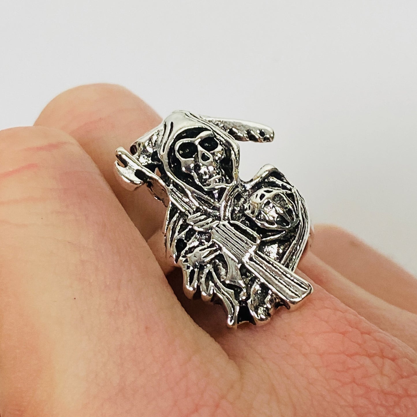 Retro Adjustable Reaper Ring Silver