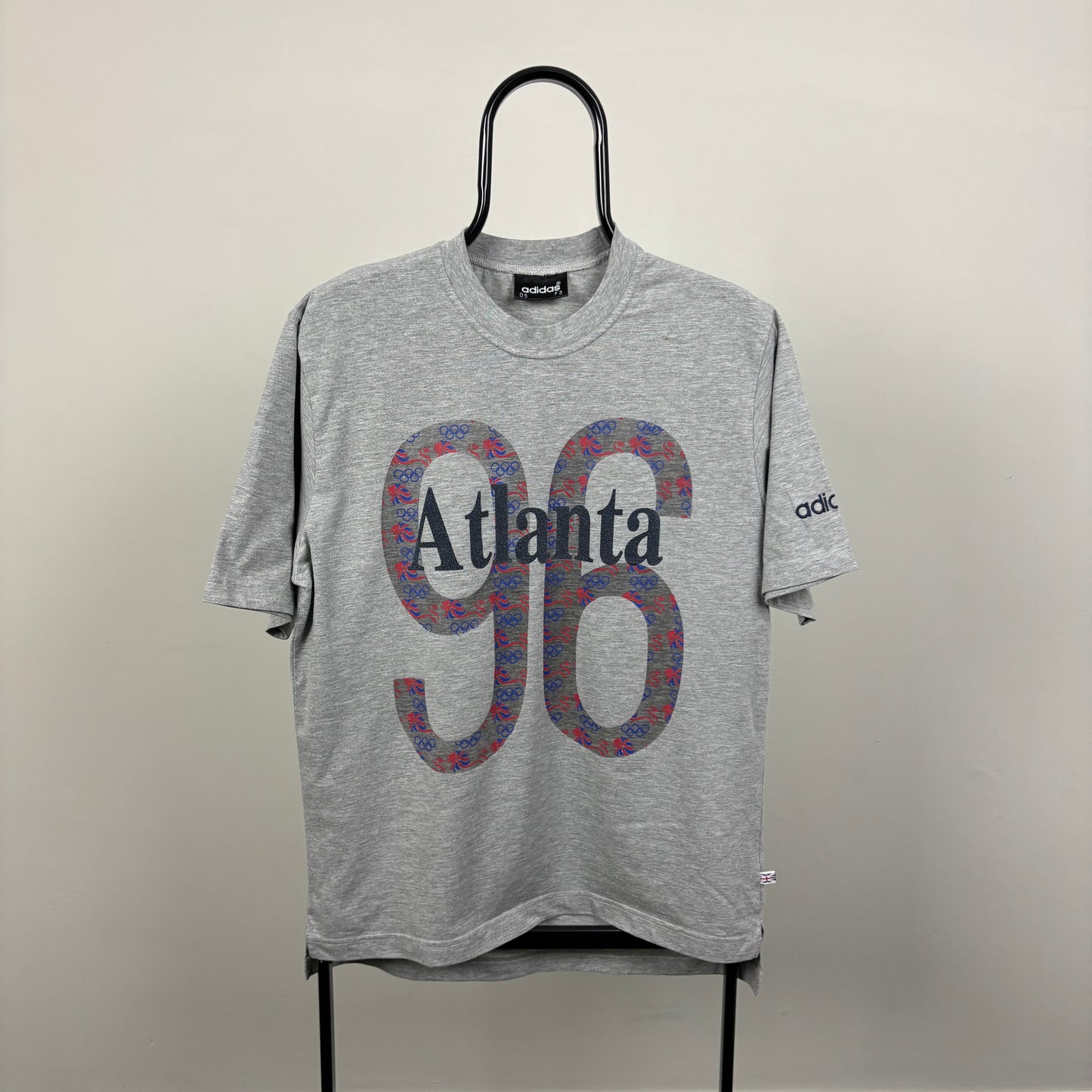 90s Adidas Atlanta 96 Olympics T-Shirt Grey Medium