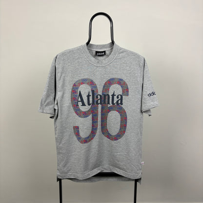 90s Adidas Atlanta 96 Olympics T-Shirt Grey Medium