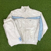 90s Nike Piping Jacket + Joggers Set White Medium