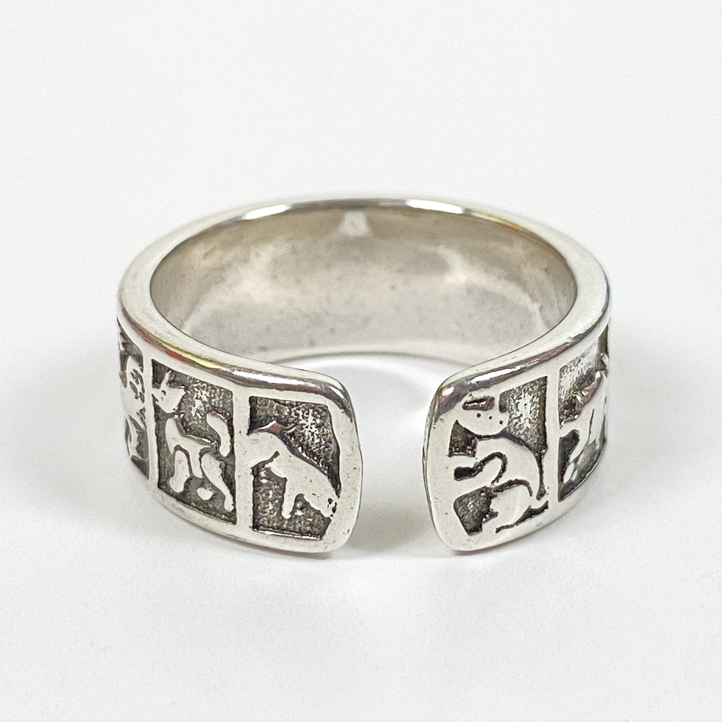 Retro Adjustable Animal Ring Silver