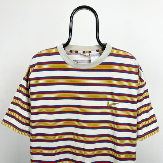 90s Nike Striped T-Shirt Brown XL