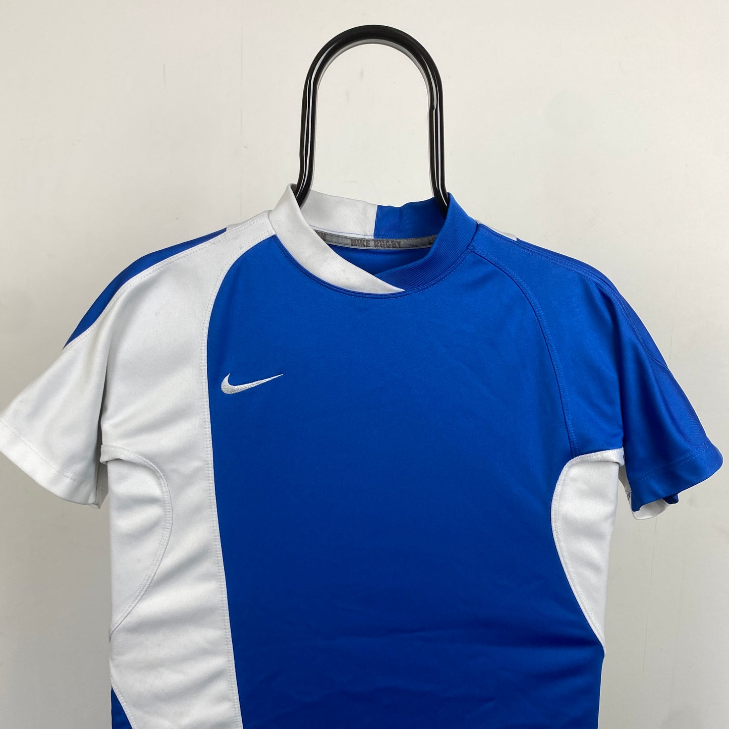 00s Nike Rugby Shirt T-Shirt Blue XS