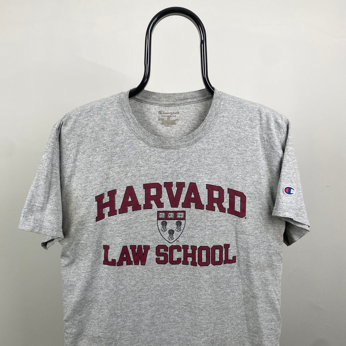 Retro Champion Harvard Law T-Shirt Grey Medium