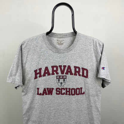 Retro Champion Harvard Law T-Shirt Grey Medium