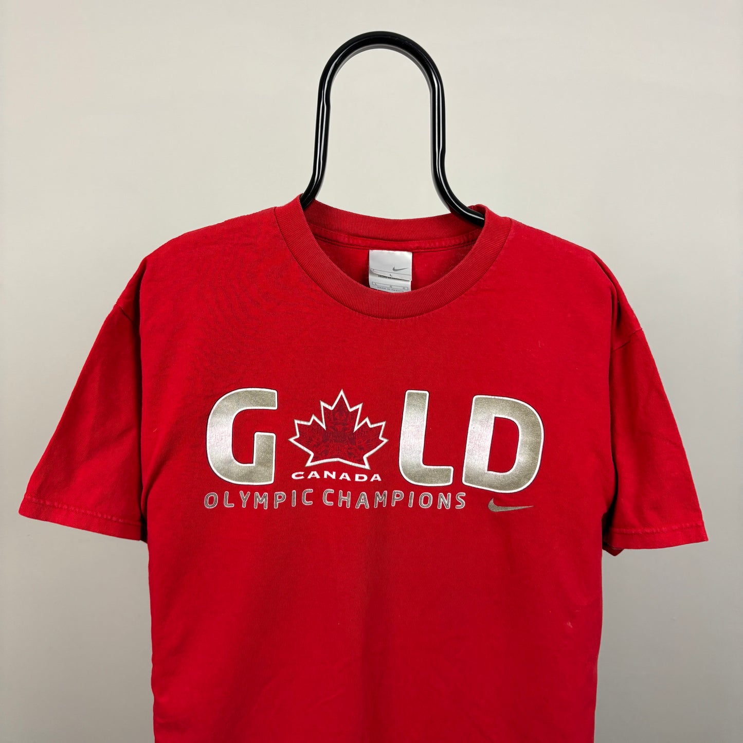 00s Nike Canada Ice Hockey T-Shirt Red Large