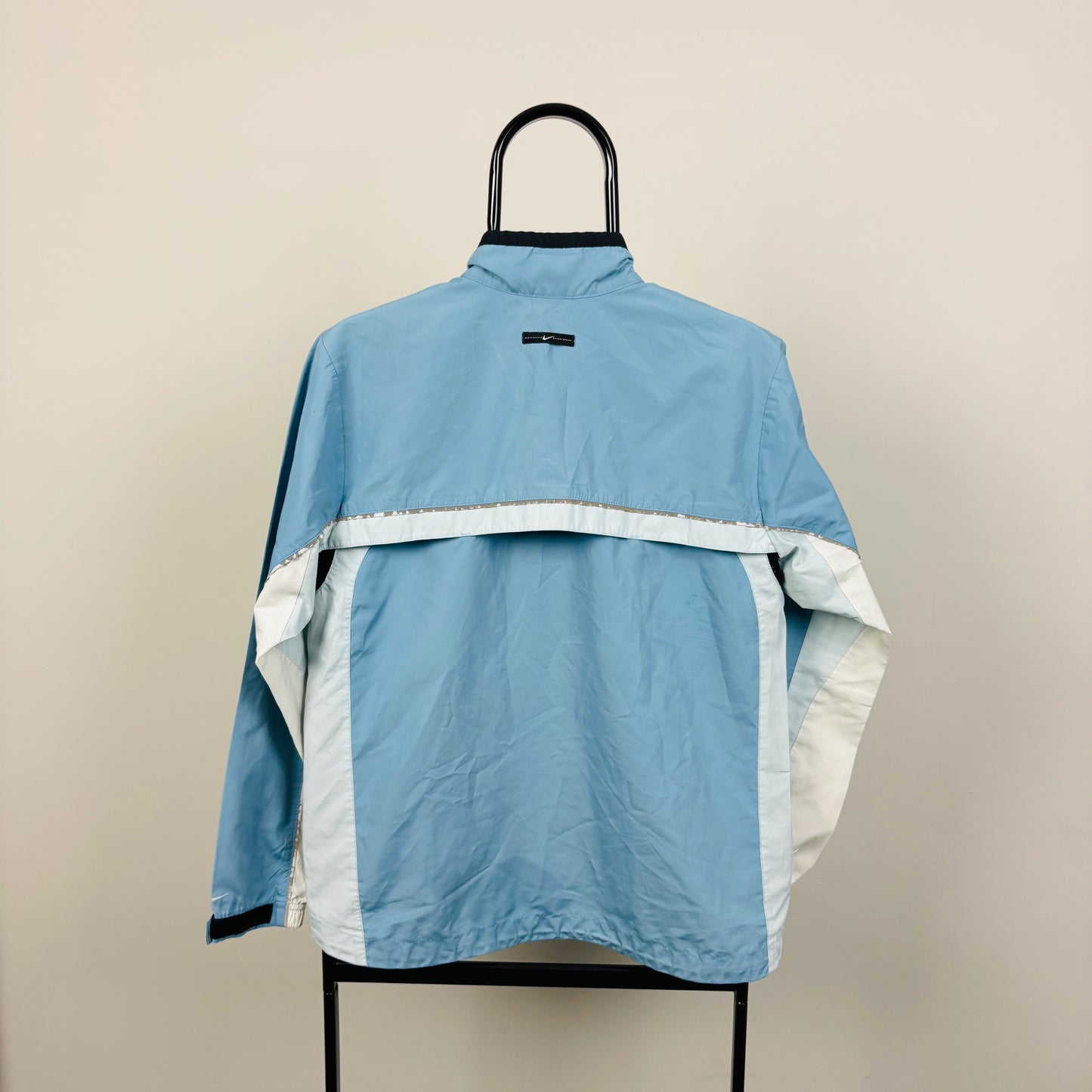 00s Nike Reflective Piping Windbreaker Jacket Baby Blue Small