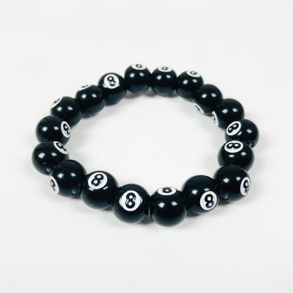 Retro 8 Ball Bracelet Necklace Chain Silver