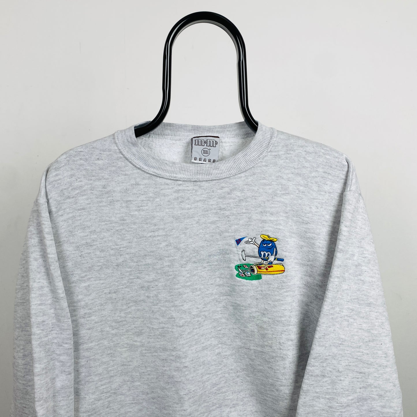 Retro 90s M&M Golf Sweatshirt Grey Small