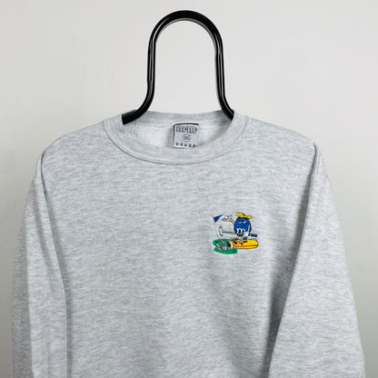 Retro 90s M&M Golf Sweatshirt Grey Small