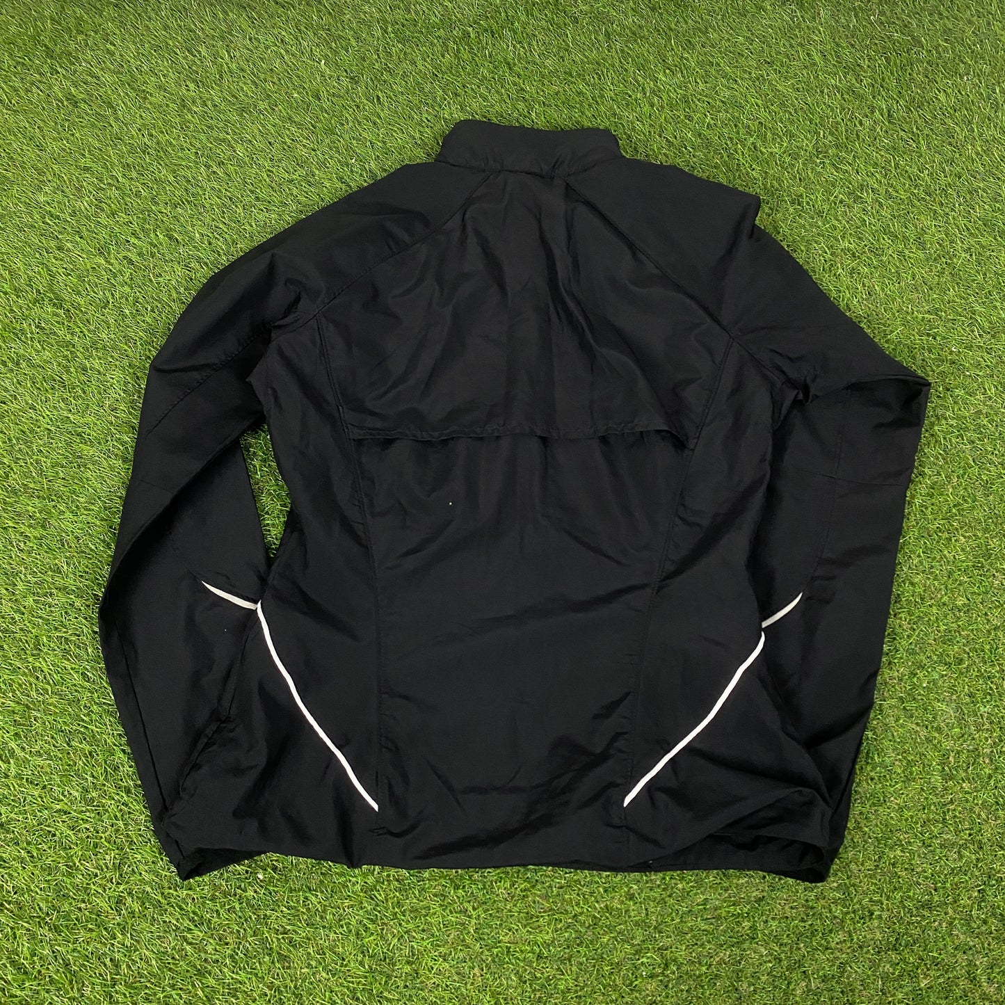 00s Nike Piping Windbreaker Jacket + Joggers Set Black Small