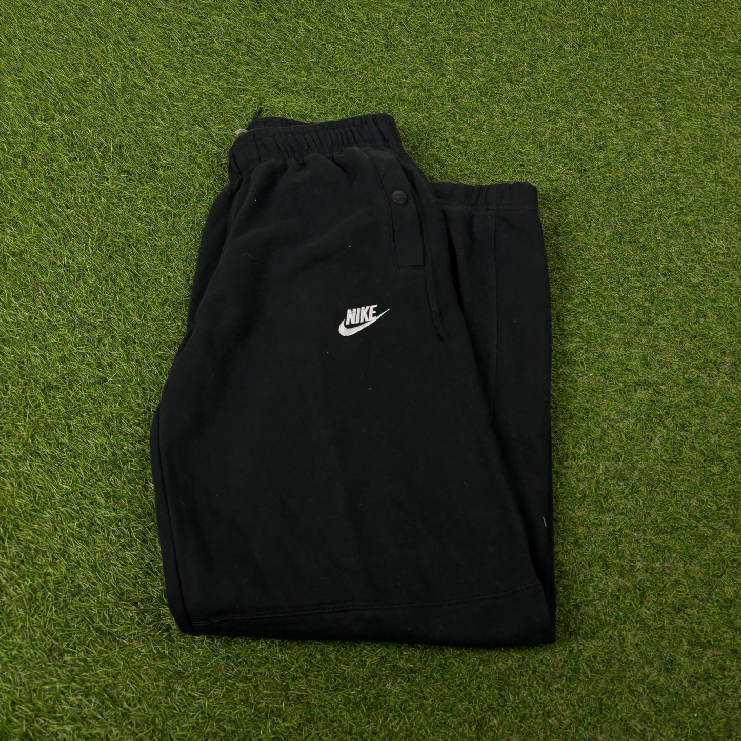 00s Nike Wide Leg Cotton Joggers Black Womens XS