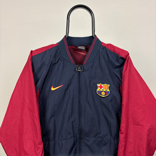 90s Nike Barcelona Windbreaker Jacket Blue Red Small