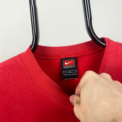 90s Nike Wisconsin Sweatshirt Red Large
