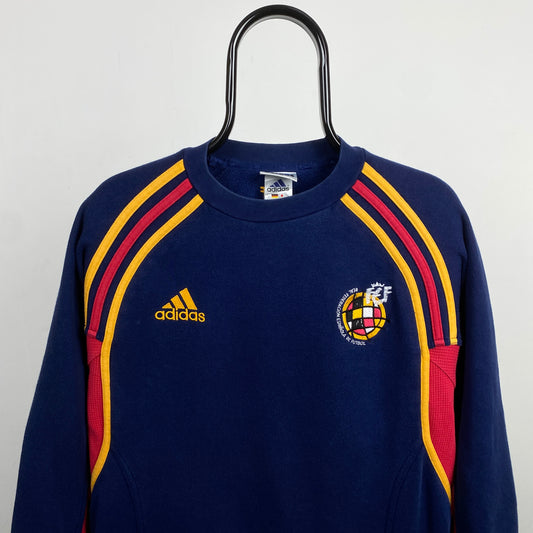 90s Adidas Spain Football Sweatshirt Blue XL