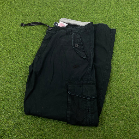 00s Nike Heavyweight Cargo Trousers Joggers Black Large