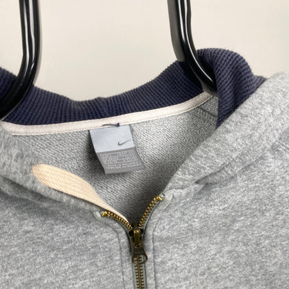 00s Nike Zip Up Hoodie Grey Large