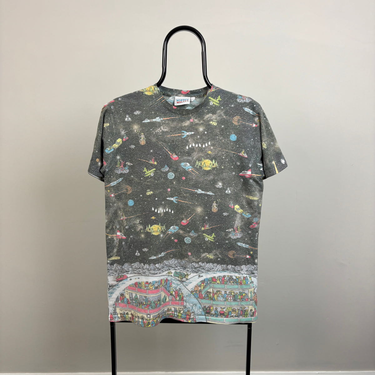 90s Where’s Wally T-Shirt Grey Small
