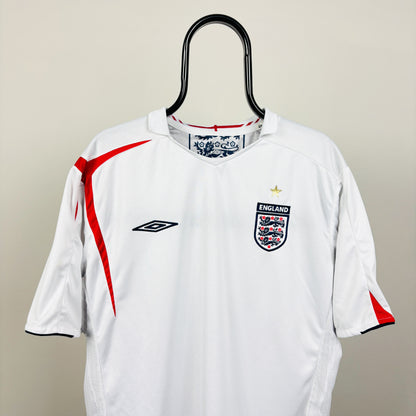00s Umbro England Football Shirt T-Shirt White XXL