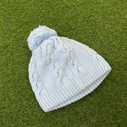 90s Nike Fleece Beanie Bobble Hat Baby Blue