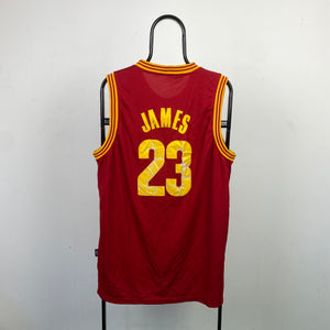 Retro Cleveland James NBA Basketball Jersey Vest T-Shirt Red Large