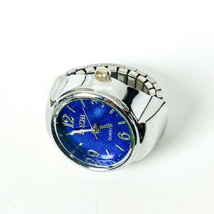Vintage Watch Ring Blue Dazzle