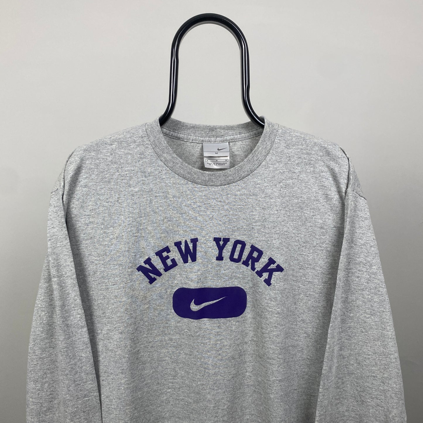 00s Nike New York Long Sleeve T-Shirt Grey Medium