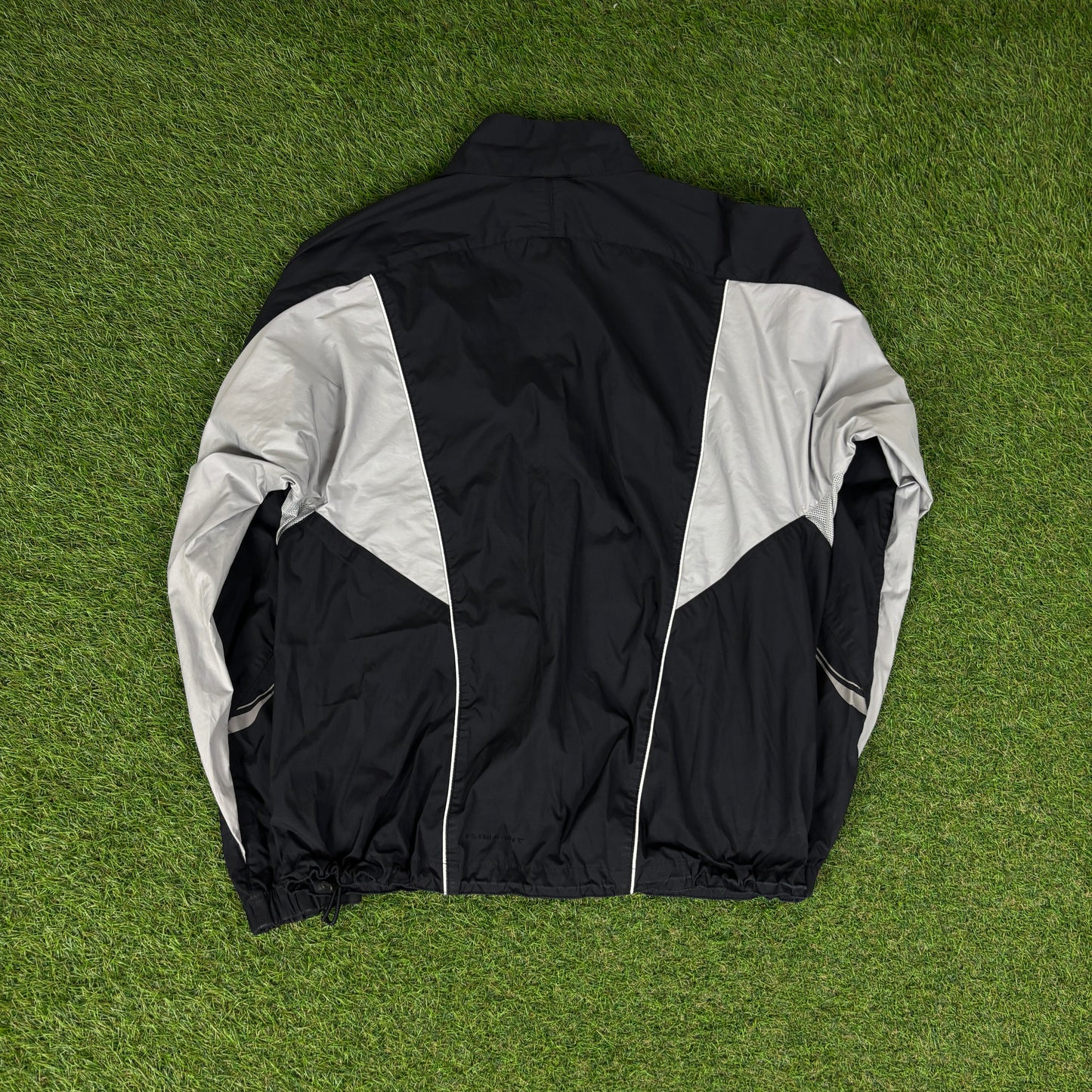 00s Nike Piping Windbreaker Jacket + Joggers Set Black Medium