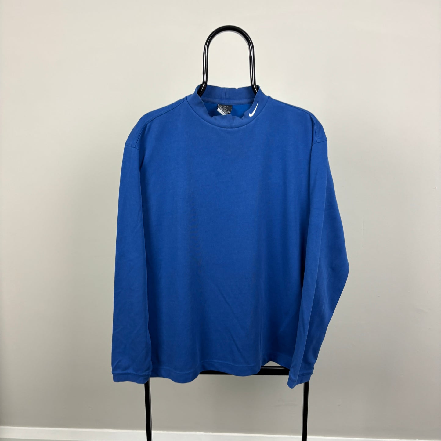 00s Nike Golf Mock Neck Sweatshirt Blue Medium