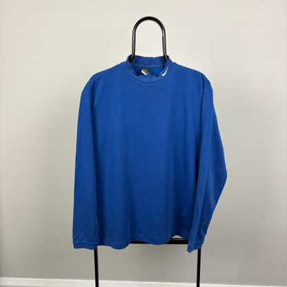00s Nike Golf Mock Neck Sweatshirt Blue Medium