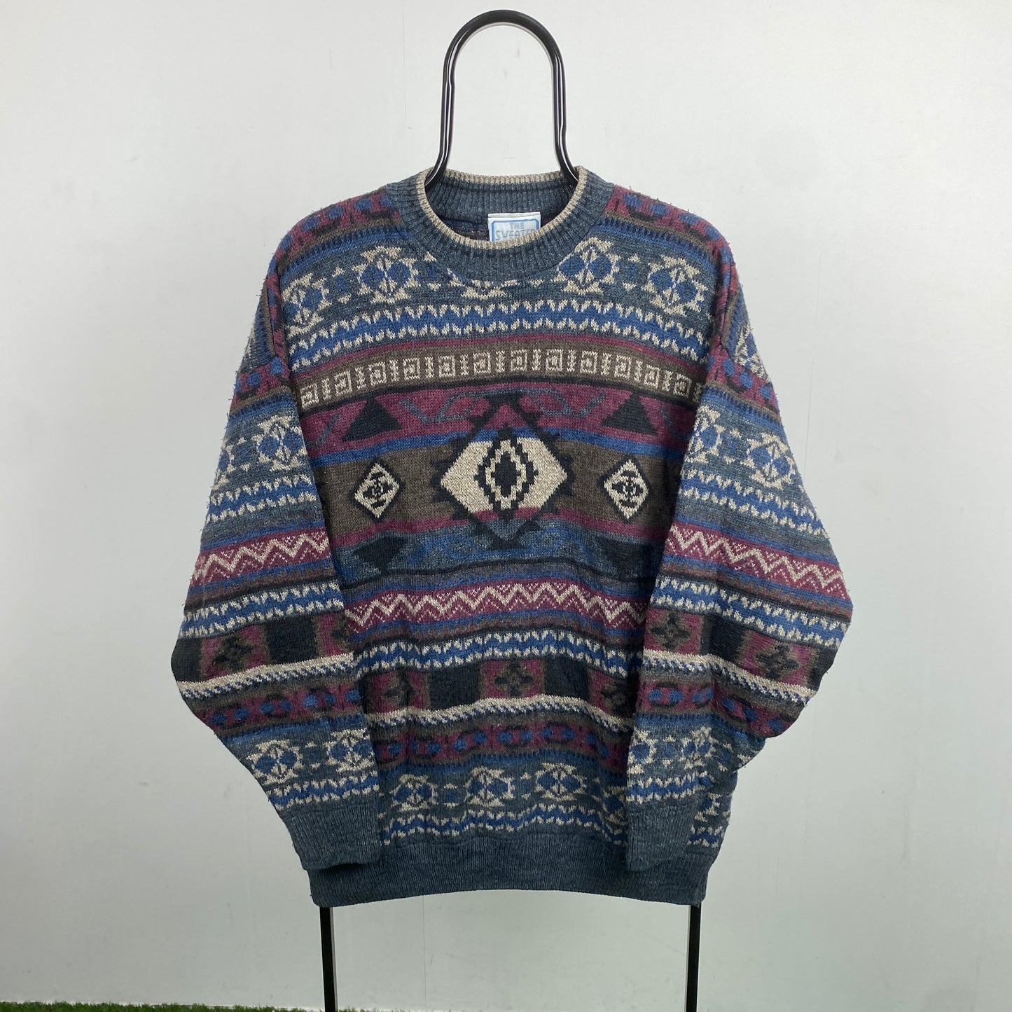 Retro The Sweater Shop Knit Sweatshirt Green XL