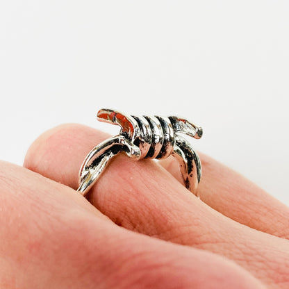 Retro Vintage Barb Wire Ring Silver