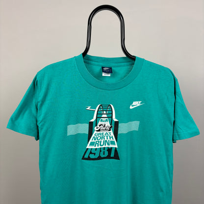 80s Nike Great North Run 1986 T-Shirt Blue Large