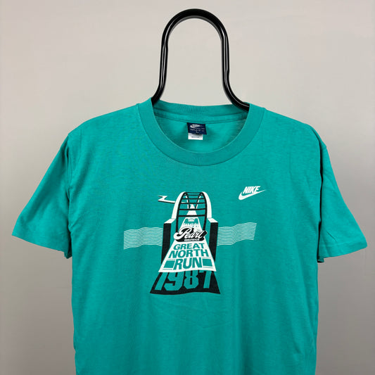 80s Nike Great North Run 1986 T-Shirt Blue Large