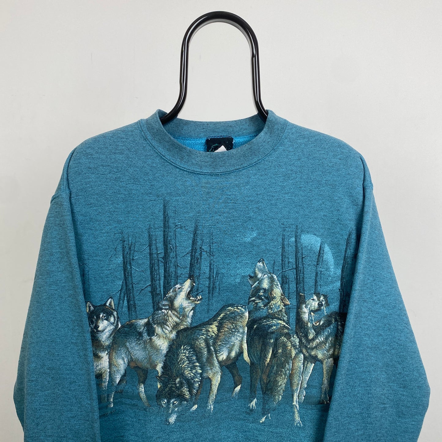 Retro Habitat Wolf Sweatshirt Blue Small