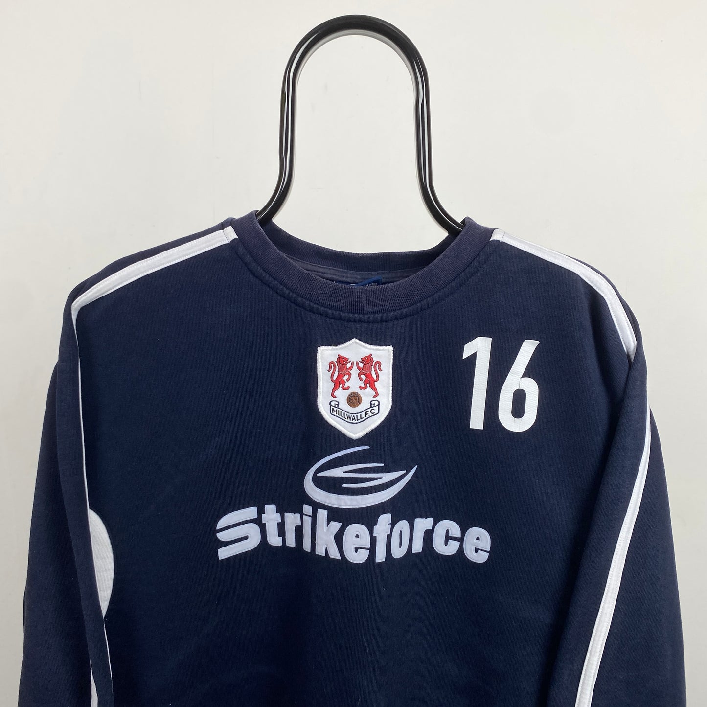 Retro 90s Millwall Player Issue Football Sweatshirt Blue Large